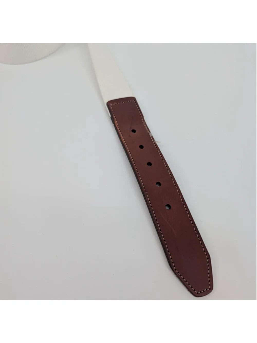 Martin Dingman Country Club White Webbing Belt Leather Trim Men’s 42 Golfcore
